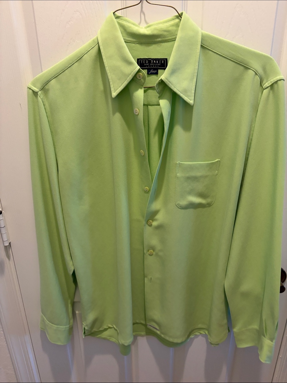Ted Baker Lime Green Long-Sleeve Casual Button-Down Shirt